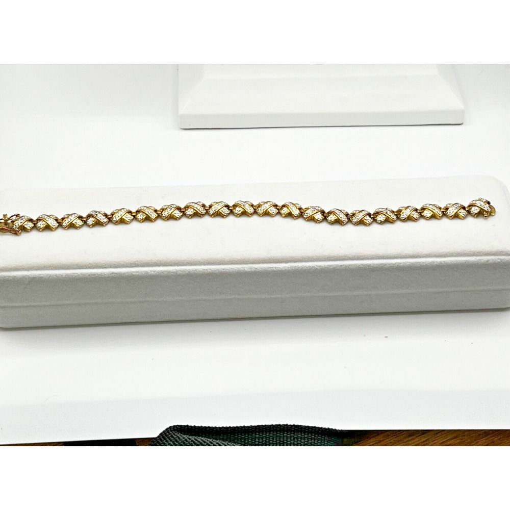 Vintage Gold Plated Sterling Silver 925 Bracelet 8″ and 18G